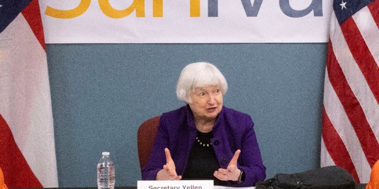 US Treasury Secretary Janet Yellen speaks during an event in Norcross, Georgia / ©AFP