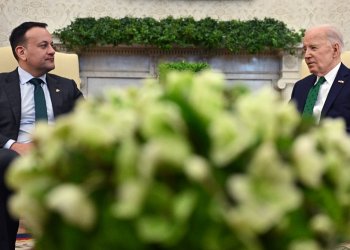 US President Joe Biden meets with Irish Taoiseach Leo Varadkar in the Oval Office ahead of the March 17 Saint Patrick's Day holiday / ©AFP