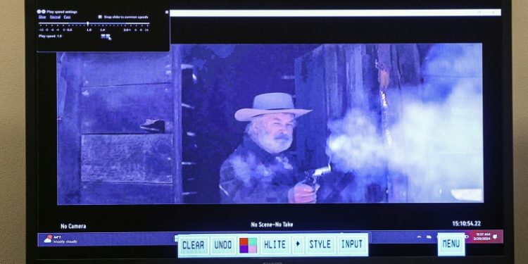 Alec Baldwin starred in and produced 'Rust,' a budget Western in which cinematographer Halyna Hutchins was shot and killed . ©AFP