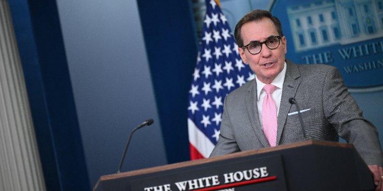 US National Security Council spokesman John Kirby briefs reporters at the White House on March 22, 2024 / ©AFP