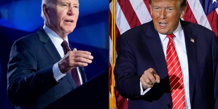 Joe Biden (left) is four years older than he was in 2020 -- and Donald Trump has picked up four indictments / ©AFP