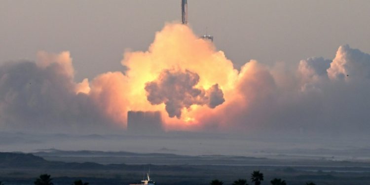 Two previous Starship test flights have ended in spectacular explosions, though the company has adopted an approach of rapid trial and error in order to accelerate development . ©AFP