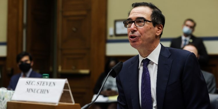 Steven Mnuchin defended then president Donald Trump's financial policy while serving as Treasury Secretary / ©AFP