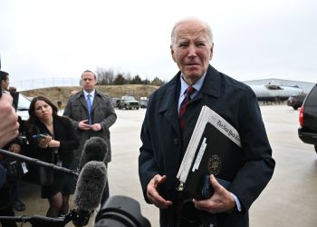 Biden huddled with aides over the weekend at the Camp David retreat crafting the speech / ©AFP