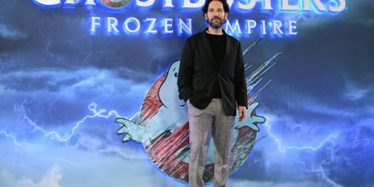 Actor Paul Rudd poses during a photocall for 'Ghostbusters: Frozen Empire' in London on March 21, 2024. ©AFP