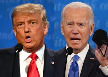 US President Donald Trump and Democratic presidential candidate Joe Biden during the final presidential debate in Nashville, Tennessee / ©AFP