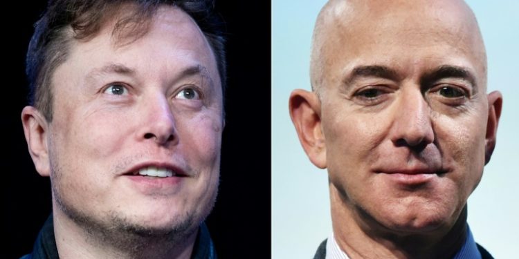 Jeff Bezos' net worth stands at $200 billion, according to the Bloomberg Billionaires Index, surpassing Elon Musk's $198 billion. ©AFP