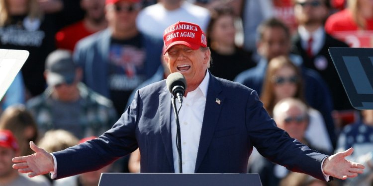 Republican presidential candidate Donald Trump speaks during a rally in Vandalia, Ohio, on March 16, 2024 / ©AFP