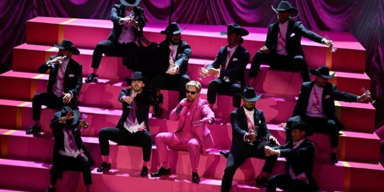 Ryan Gosling performs a show-stopping rendition of 'I'm Just Ken' in one of the top moments of Oscars night. ©AFP