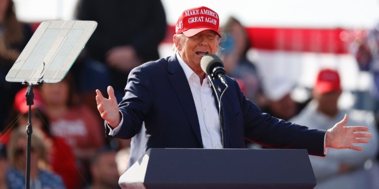 Republican presidential candidate Donald Trump speaks during a rally in Vandalia, Ohio, on March 16, 2024 / ©AFP