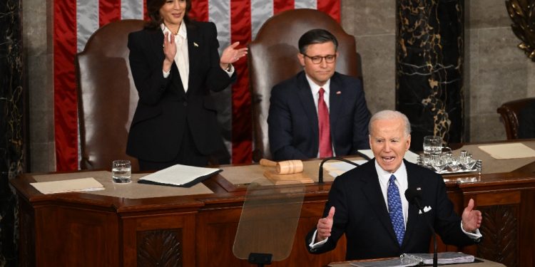 US President Joe Biden won praise from Democrats for his State of the Union speech / ©AFP