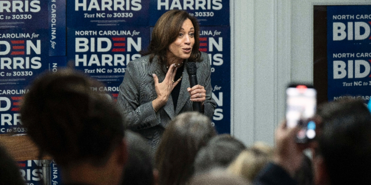 US Vice President Kamala Harris, seen here campaigning earlier this month, will be in Arizona as Democrats seek to hammer the issue of abortion ahead of the presidential election / ©AFP