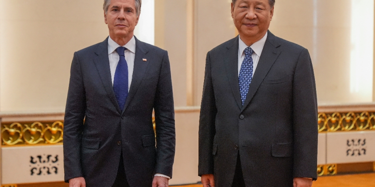 US Secretary of State Antony Blinken met Chinese President Xi Jinping at the Great Hall of the People / ©AFP