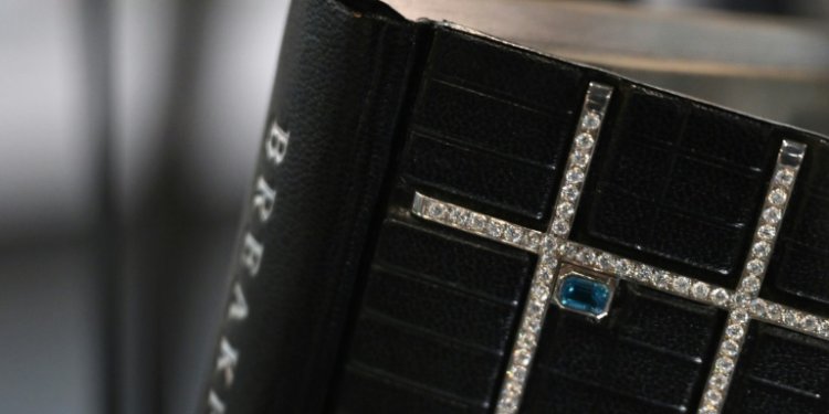 The one of a kind volume is signed by the author and decorated with almost 30 carats of diamonds. ©AFP