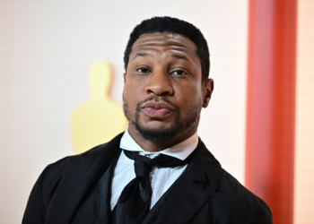 Actor Jonathan Majors, seen at the 2023 Oscars, has avoided jail time after being convicted of third-degree assault but must attend domestic violence counseling. ©AFP