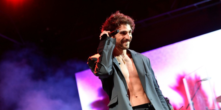 Rapper Saint Levant brought Gaza to the Coachella festival, where he packed a tent for his set. ©AFP