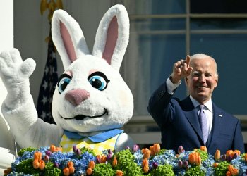 US President Joe Biden at the annual Easter Egg Roll on the South Lawn of the White House on April 10, 2023 / ©AFP