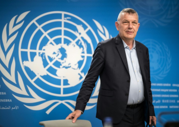 UNRWA Commissioner-General Philippe Lazzarini gave a press conference in Geneva. ©AFP