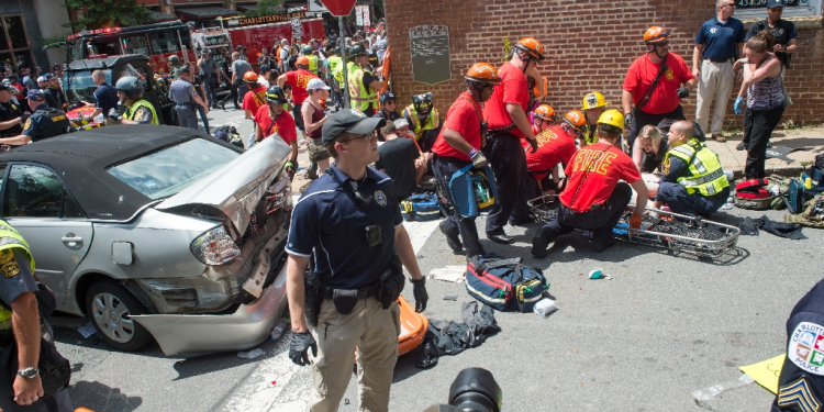 The aftermath of the attack during the white nationalist rally in Charlottesville, Virginia, in 2017 / ©AFP