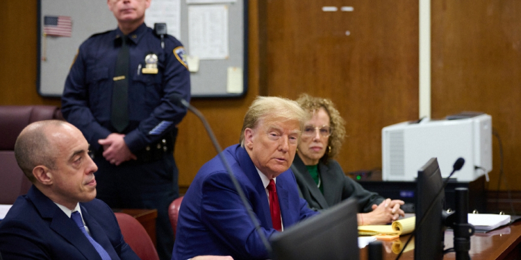 Trump will become the first former US president to go on criminal trial when the process to select the jury which will decide the case begins / ©AFP