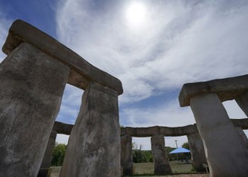 Stonehenge II, a concrete sculpture built as an homage to England's original Stonehenge, will be a gathering point in Ingram, Texas for people watching the total solar eclipse on April 8 2024. ©AFP