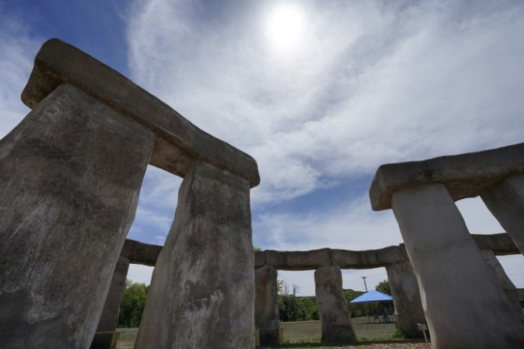 Stonehenge II, a concrete sculpture built as an homage to England's original Stonehenge, will be a gathering point in Ingram, Texas for people watching the total solar eclipse on April 8 2024. ©AFP