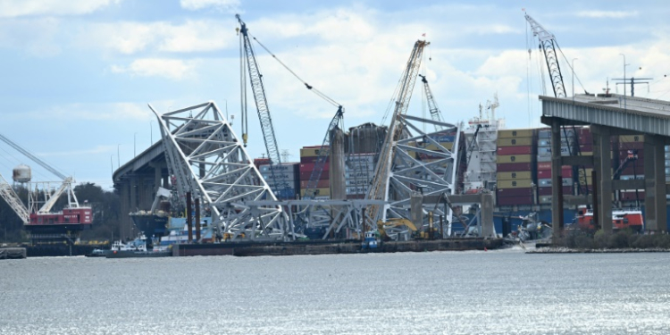 The Francis Scott Key Bridge collapsed on March 26, preventing access to the port of Baltimore. ©AFP