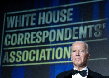 US President Joe Biden at the 2023 edition of the White House Correspondents' Association dinner in Washington / ©AFP