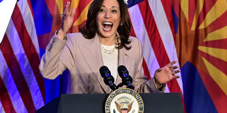 US Vice President Kamala Harris said Donald Trump wanted to 'take America back to the 1800s' on the issue of abortion / ©AFP