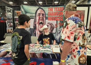 Actor Edwin Neal, who played Hitchhiker "The Texas Chainsaw Massacre," attends the Texas Frightmare Weekend in Irving, Texas on May 18, 2024. ©AFP