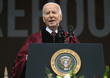 US President Joe Biden delivers a commencement address during Morehouse College's graduation ceremony in Atlanta, Georgia on May 19, 2024 / ©AFP