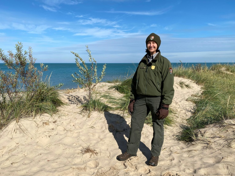 Geologist Laura Brennan is seen in Indiana Dunes National Park, where she has worked for two decades. ©AFP