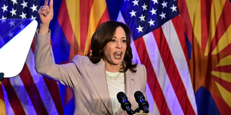 US Vice President Kamala Harris has taken the lead on issues such as abortion and winning over Black voters . ©AFP