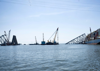 The Francis Scott Key Bridge, a major transit route into the busy port of Baltimore, collapsed on March 26. ©AFP