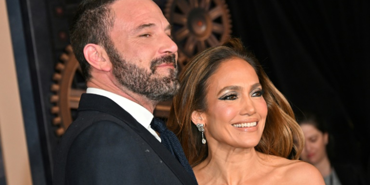 Jennifer Lopez and Ben Affleck are seen in Hollywood in February 2024. ©AFP