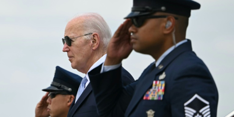 US President Joe Biden steps off Air Force One upon arrival at Joint Base Andrews in Maryland, on May 20, 2024. ©AFP