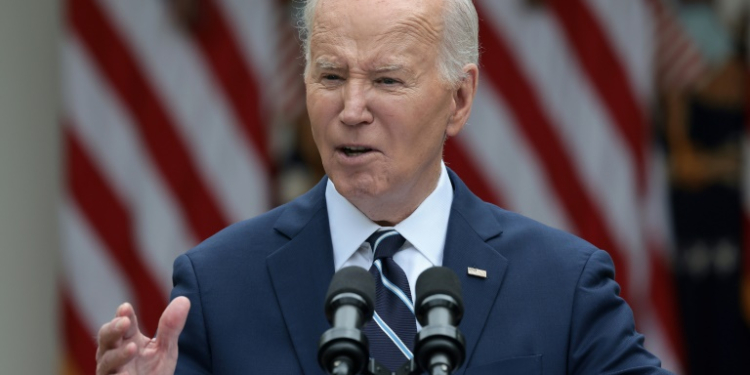 US President Joe Biden unveiled sharp tariff hikes on Chinese products like EVs and semiconductors. ©AFP