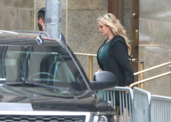 Stormy Daniels leaves Manhattan Criminal Court after testifying at former US President Donald Trump's trial for allegedly covering up hush money payments. ©AFP