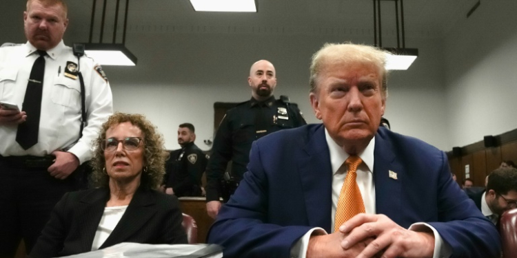 Former US president Donald Trump in court for testimony by Stormy Daniels. ©AFP