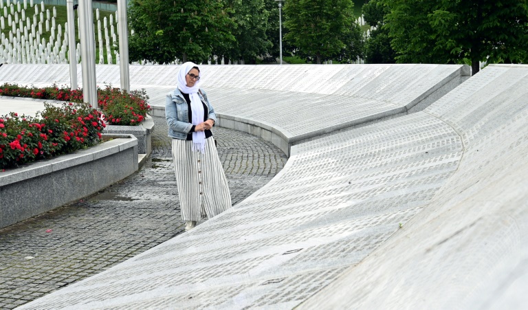 A memorial wall at the Srebrenica-Potocari memorial cemetery commemorates the July 11, 1995 massacre. ©AFP