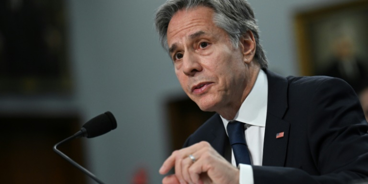 US Secretary of State Antony Blinken is seen on Capitol Hill in Washington on May 22, 2024 . ©AFP