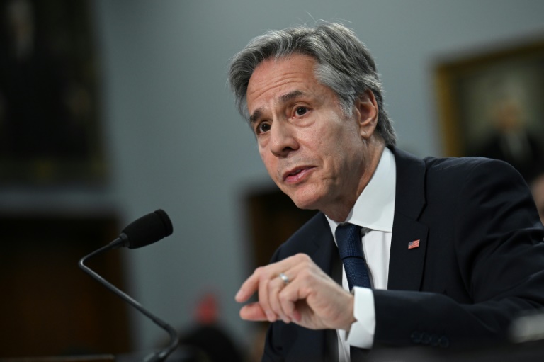 US Secretary of State Antony Blinken is seen on Capitol Hill in Washington on May 22, 2024 . ©AFP