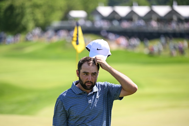 Scottie Scheffler of the United States walks off the 18th green during the final round of the 2024 PGA Championship at Valhalla Golf Club on May 19. ©AFP