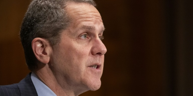 US Fed vice chair for supervision Michael Barr said the Fed would need to keep rates at their current restrictive levels for 'further time'. ©AFP