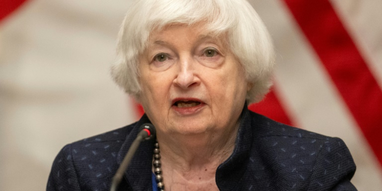 US Treasury Secretary Janet Yellen wants G7 leaders to seize the interest payments on billions of frozen Russian bank assets. ©AFP