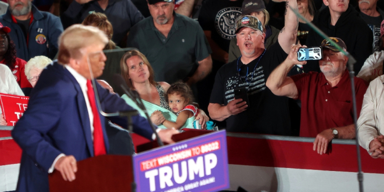 Trump took advantage of a break in the trial to hold a major campaign rally in Wisconsin / ©AFP