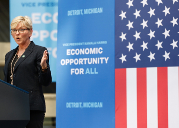 The Biden administration (US Energy Secretary Jennifer Granholm is seen here) said the move would lower gas prices / ©AFP