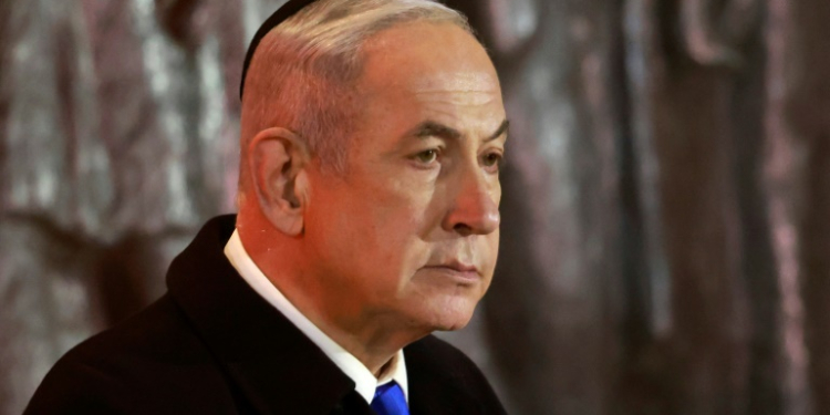 Netanyahu was speaking at a Holocaust Remembrance Day ceremony at the Yad Vashem memorial in Jerusalem. ©AFP