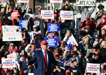 Republican presidential candidate Donald Trump speaks at a rally in Wildwood, New Jersey, on May 11, 2024 - one of a number of recent sorties into liberal states / ©AFP