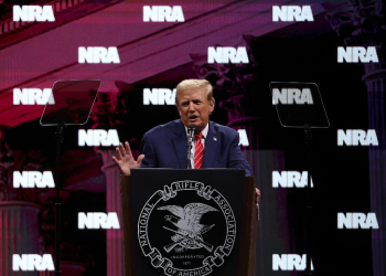 Republican presidential hopeful Donald Trump speaks during a National Rifle Association event on May 18, 2024 in Dallas, Texas / ©AFP